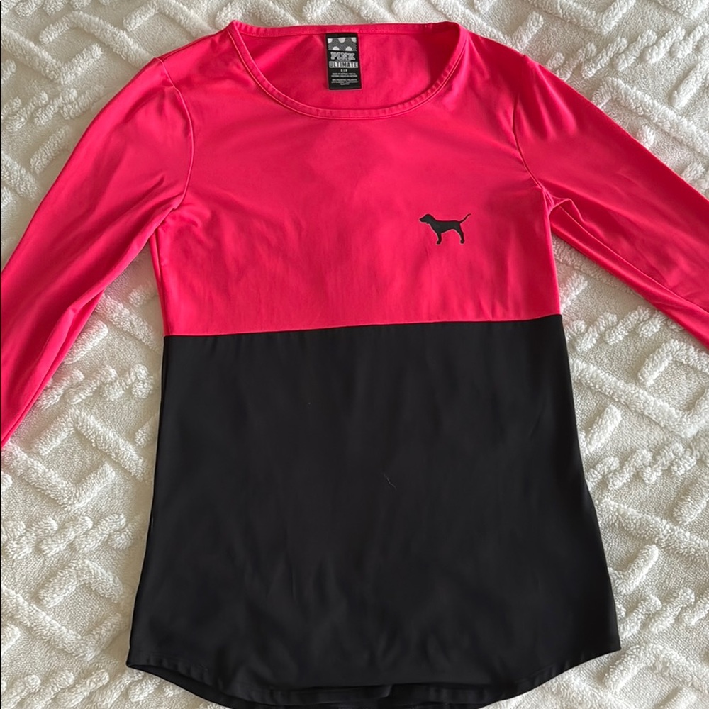 PINK Pink and Black Long Sleeve Top